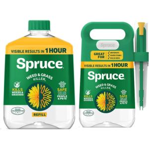 imageSpruce Snap ampamp Spray Weed Control Kit  Weed ampamp Grass Killer Starter Kit with Reusable Wand Sprayer 64 Oz  NoMix NoMess Refill Bottle 64 Oz for Lawns Mulch Beds ampamp More